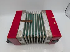 Hohner Venezia 10 Button Accordian Silver and Red