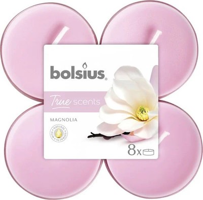 Bolsius Duftteelichte Maxi Magnolie, Höhe 1,17 cm, Ø 4,5 cm, 6er Pack Teelicht