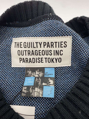 トップス WACKO MARIA BLUE NOTE KNIT SWEATER WACKO MARIA KNIT SWEATER BLUE NOTE (THICK M POLYESTER BLACK