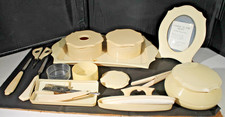 Vintage DuBarry Pyralin Celluloid Dresser Set 12 Pc French Ivory Vanity Durham R