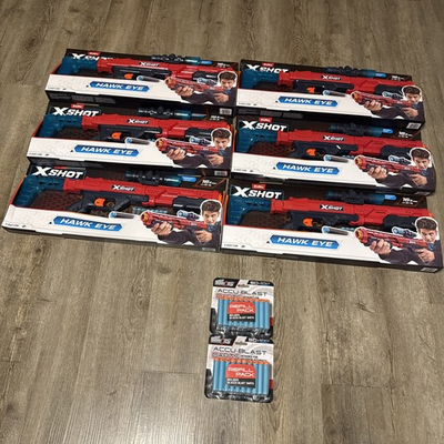 #ad Zuru X Shot Hawk Eye Long Range Pump Action Dart Blaster Up to 98ft 30m New 8 $80.00