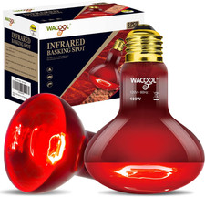 WACOOL 2 Pack Reptile Heat Lamp Bulbs,100W Infrared Basking Spot Light for Repti
