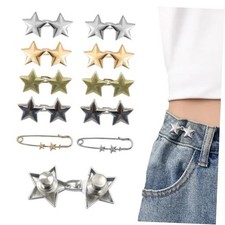 10 Set Pant Waist Tightener Star Buttons Pins for Loose Jeans Reusable Waist