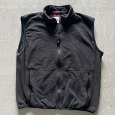 Vintage Helly Hansen Vest Men L Black Fleece Sweater Jacket Made In USA Pockets