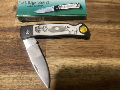 Folding Kickback Wildlife Series Wolf pocket knives- Set Of 7