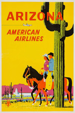 Arizona American Airlines Vintage Travel Advertisement Poster