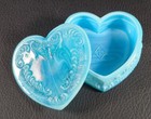 Boyd's Crystal Art Glass HEART JEWEL BOX 1988-1993 WATERLOO Blue Trinket NOS — photo 1