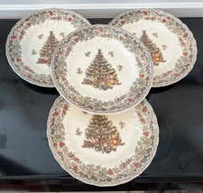 Queen's Myott by Churchill Season’s Greetings 6.75” - Set /4 Bread Salad Plates