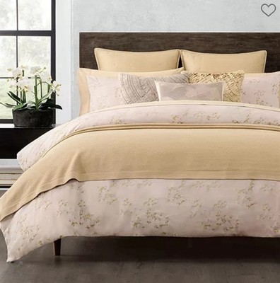Donna Karan Home Dusk Embroidered FULL / QUEEN Duvet Cover Blush
