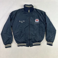 Vintage Marathon Jacket Mens Large Holloway Safe Worker Patch 80s USA