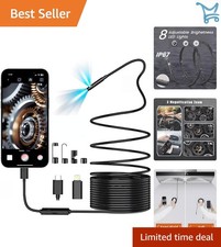 Endoscope Camera Dual Lens Waterproof 8 LED Lights 1920P HD 16.5ft Inspection