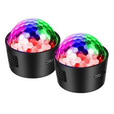 2-Pack Mini Disco Ball Sound Activated Night Lights Projector for Kids,Hallow...