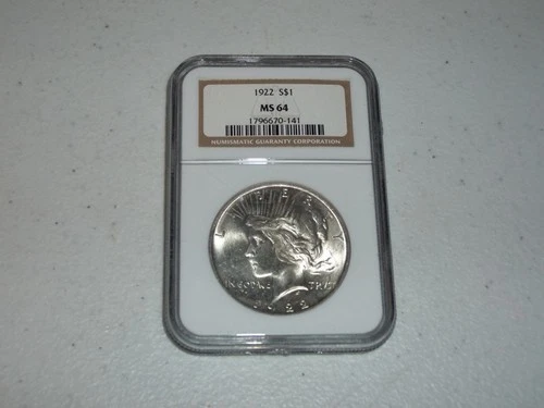 Vintage Antique 1922 Peace Dollar 90% Silver NGC MS64 (141) Nice Features L@@K