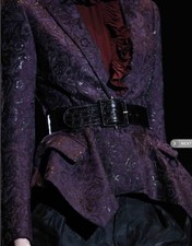 Gucci Runway F/W 2012 Jacquard Ruffle Peplum Jacket Purple Frida Giannini