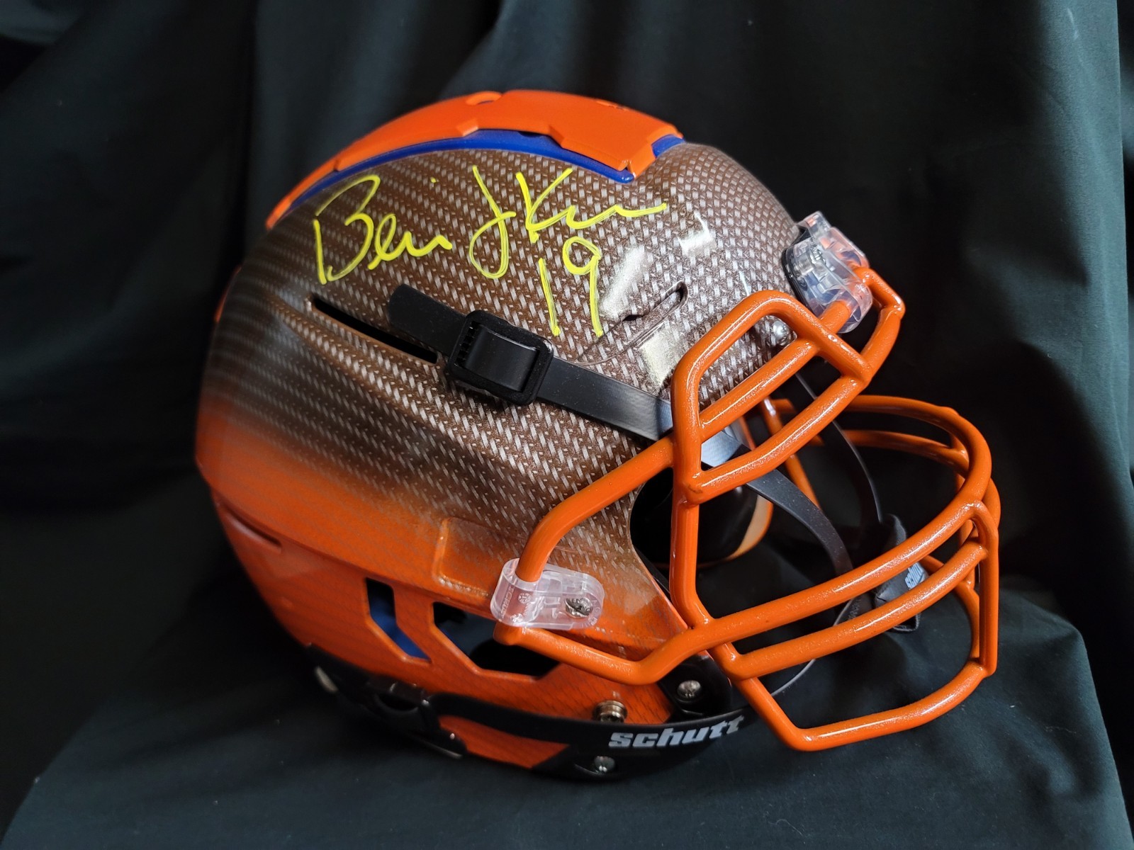 Bernie Kosar Autographed Signed Cleveland Browns Hydro Dipped Schutt F7 PSA COA 