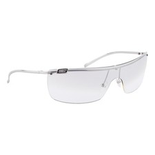 Vintage Gucci GG 1719S Silver Logo Shield Rimless Sunglasses
