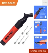 Compact Hand Pump for Sports Balls - Versatile Inflator with Non-Bending Needles