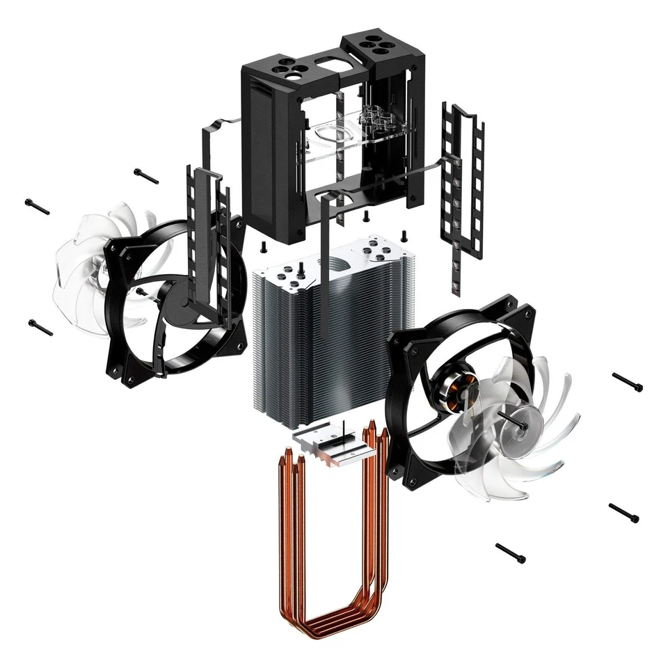 Cooler Master MasterAir MA410M ARGB CPU Air Cooler,MF120R,4 Copper LGA1200/1151 - Image 3 of 4