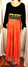 Vtg Sandine Original Sz 11 Jumpsuit 70s Boho Cosplay Velvet Top Gypsy Union USA