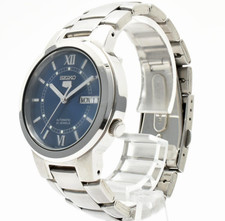 Vintage Seiko 5 Automatic 7S26-02N0 Blue Roman Dial 36mm Men's Watch From Japan