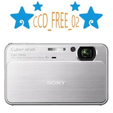 Sony Cybershot Digital Camera DSC-T99 Silver 14.1MP W/ Charger Memory Silver