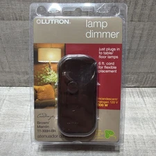 NEW Lutron Plug In Lamp Dimmer TT-300H-BR 120V 300W Cord Brown Credenza Sealed
