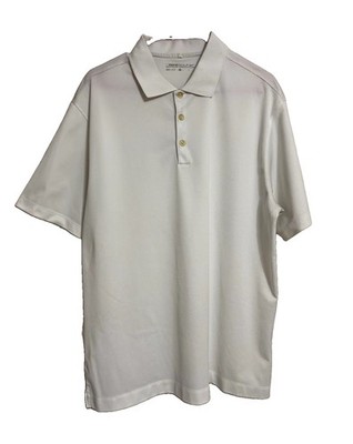 Nike Golf Dri-FIT Men's Polo Shirt White Solid Moisture Wicking Short L