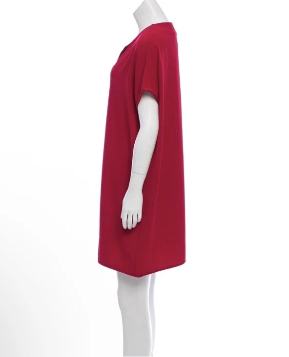 VALENTINO Abito Diane Von Furstenberg taglia M Kora Boxy rosso tubino scollo a V raso retro crepe