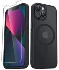 For iPhone 14/13 Case with Screen Protector Slim Magnetic Shockproof Cover