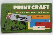 Vtg PRINT CRAFT Stamp Alphabet Numbers Block Print Set SUPERIOR TOYS COMPLETE