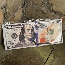 USA 100 One Hundred Dollar Bill Print Men's Leather Bifold Novelty Wallet