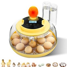 18 Egg Incubator, Automatic Egg Turner with LED Candler, Temperature  Humidity