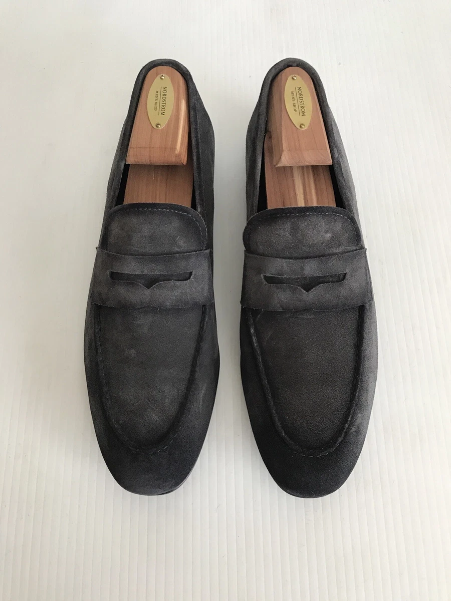 To Boot New York Enzo Apron Toe Penny Loafer Lavagna Charcoal Suede 8.5 M Y2