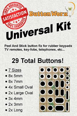 URC One For All Rubber Keypad Repair Kit works on most Universal Remote Controls