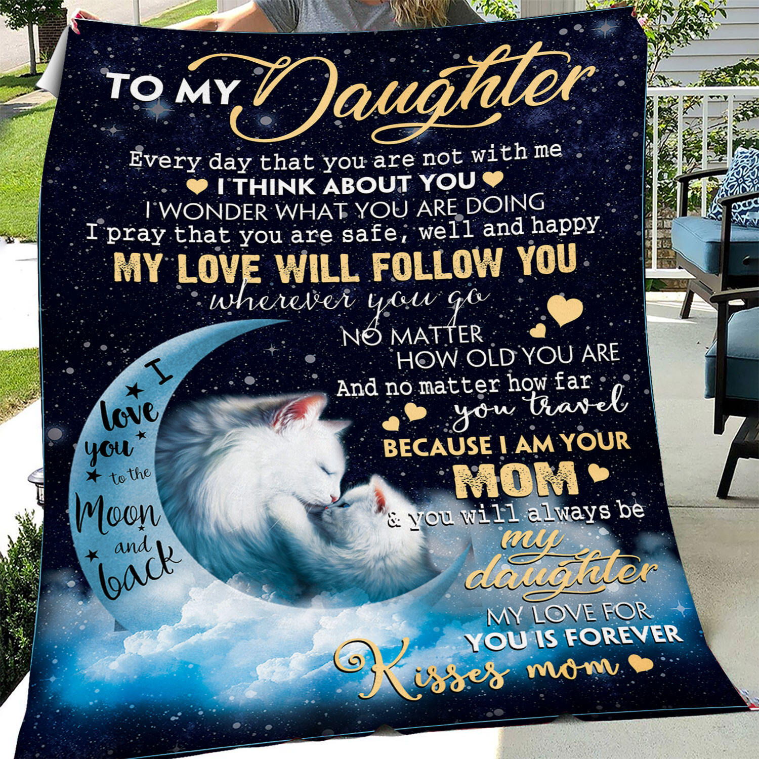 To My Daughter Blanket, I Love You to the Moon and Back from Mom