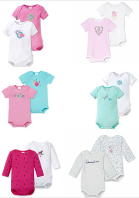 Schiesser * Doppelpack (2 Stck.) Mädchen Babybody  * verschiedene Motive *