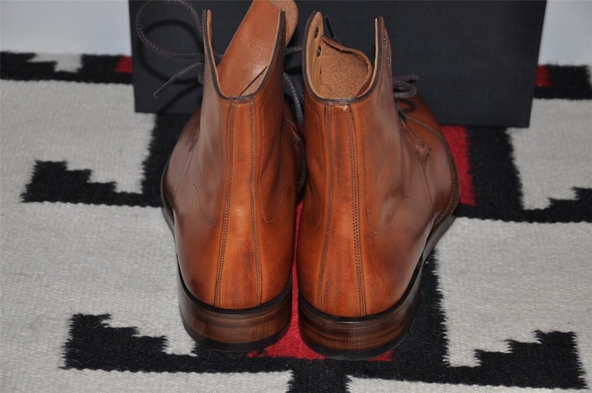 Ralph Lauren RRL Made In England Livingstone Brown Leather Ankle