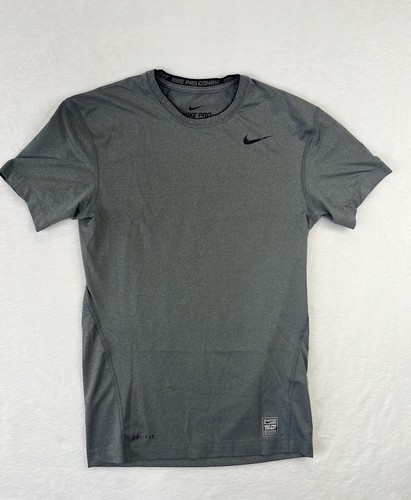 Nike Pro Combat Dri-Fit Kurzarm Performance T-Shirt Grau Herren Größe Large - Bild 1 von 10