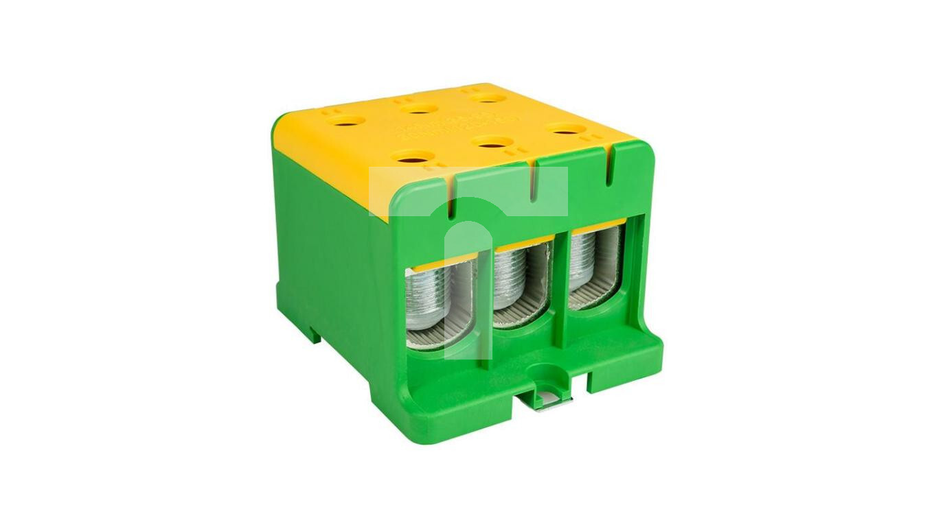 3-pole distribution-branch block AL/CU 3x150mm2 green flat mounting and T /T2UK