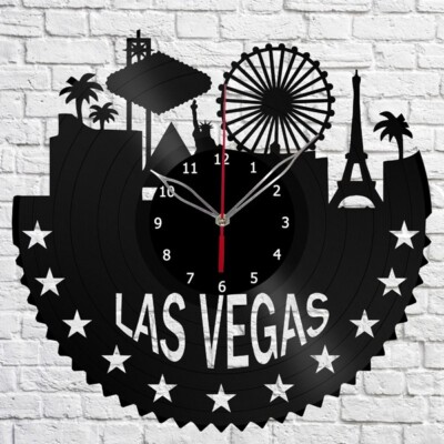 Vinyl Clock las Vegas Vinyl Wall Clock Home Decor Vinyl Record Wall Clock 1996
