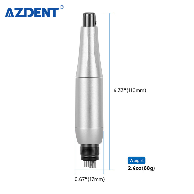 4 Hole (Midwest) Straight Dental Prophy Handpiece Air Motor – 4:1 Straight Nose, 4-Hole, 360° Swivel, Autoclavable Dental Handpieces