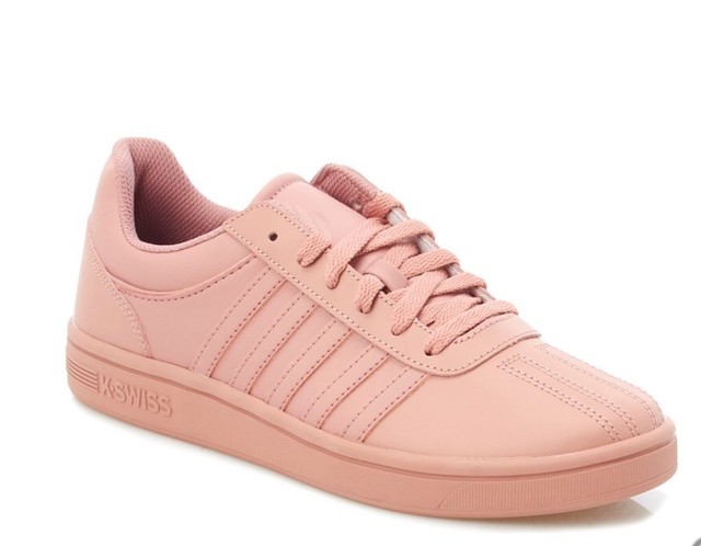 pink leather tennis shoes