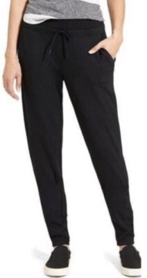 ATHLETA Coaster Jogger Black Sweatpants Drawstring Plush Inside