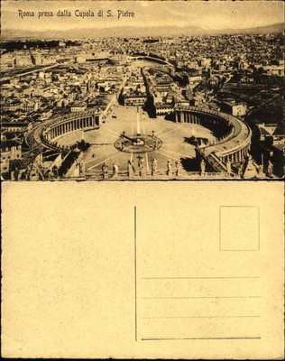 Rome Italy Roma Presa dalla Cupola di S. Pietro vintage postcard sku527