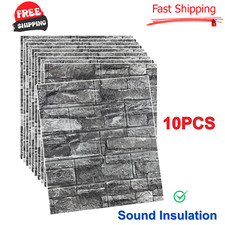 10PCS 3D Wall Panels Peel and Stick 3D Brick Wallpaper Peel And Stick Faux Stone
