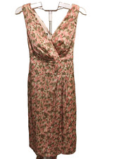 Talbots Dress, SZ 8, Empire  V Neck-front & back, Fit and Flare, Back tie, lined
