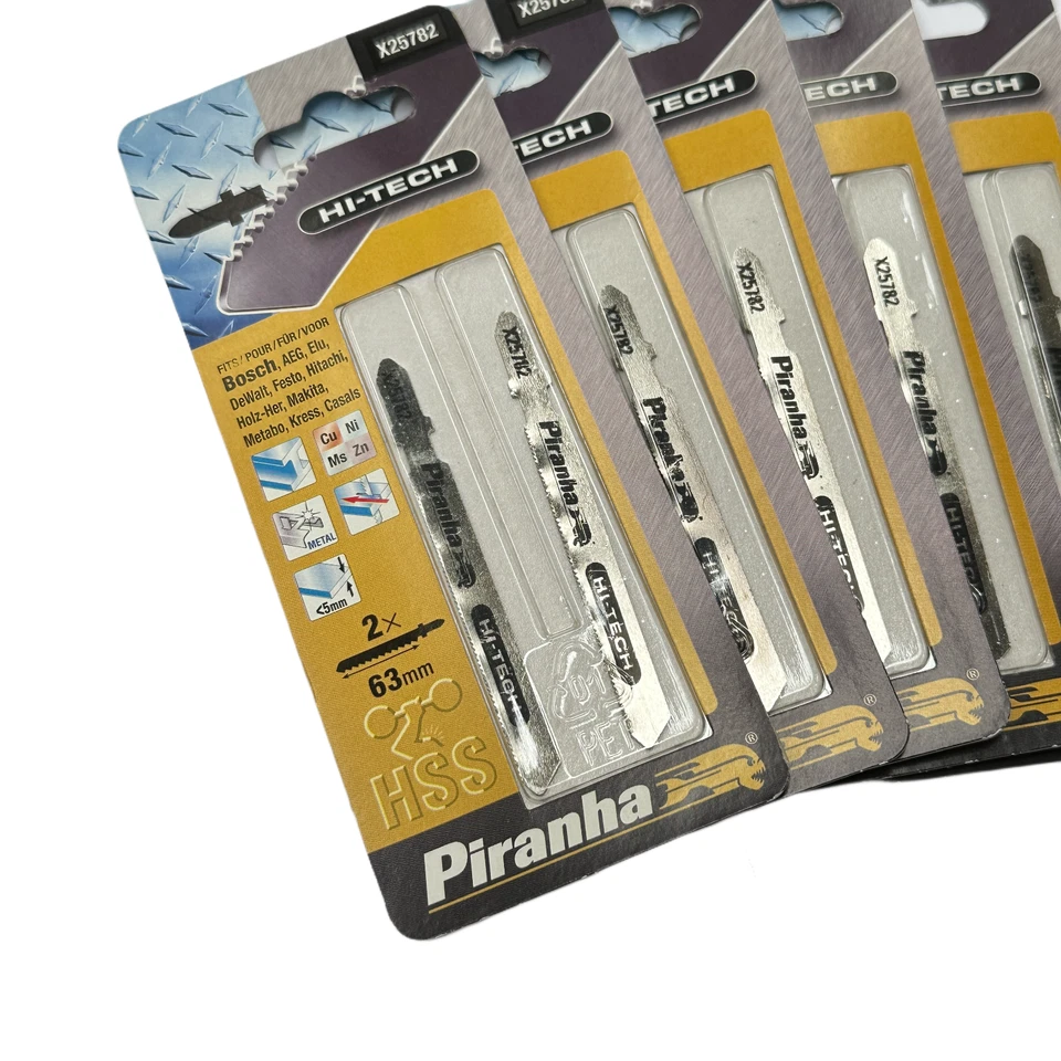 10 Piranha X25782 Hi-Tech 'T' Shank HSS Jigsaw Blades Metal Cutting 5mm T118AF - Image 2 of 3