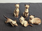 New ListingLot of 5 Vintage Hagen Renaker Porcelain Siamese Cat Kitten Figurines