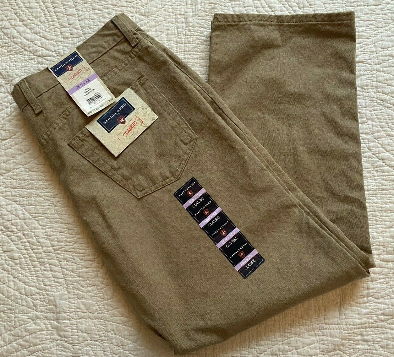 NWT Saddlebred Classic Khaki Jeans Pants Mens 38 X 30 eBay