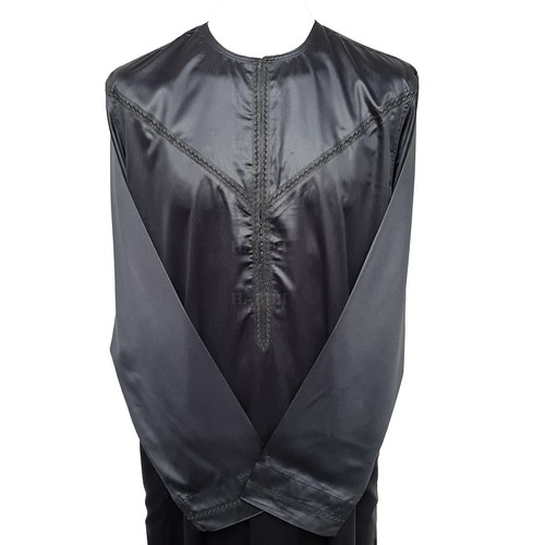 Plato Thobe Jubba Hombre Diseño Emiratí Alta Calidad Gris Brillante - Imagen 5 de 6